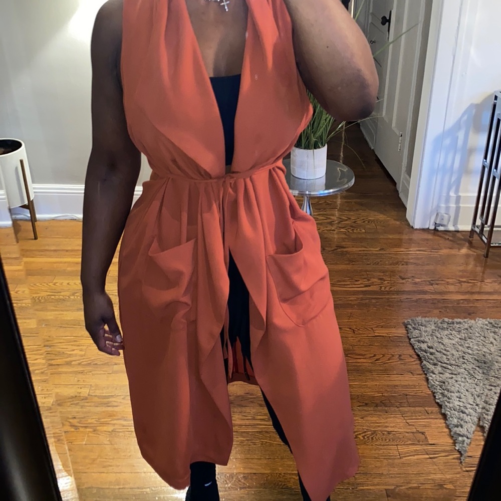 H&M Sleeveless Duster Tie Waist